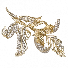 Брошь из лимонного золота Platina 04-0082-00-501-1110-38 с фианитом 04-0082-00-501-1110-38 фото