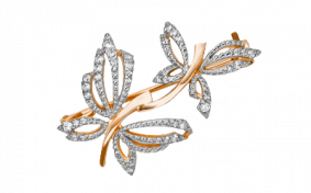 Золотая брошь Platina 04-0089-00-401-1110-24 с фианитом 04-0089-00-401-1110-24 фото