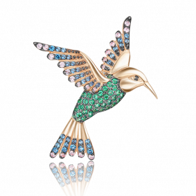 Золотая брошь Platina 04-0097-00-404-1110-32 с фианитом 04-0097-00-404-1110-32 фото