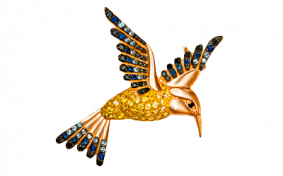 Золотая брошь Platina 04-0097-01-404-1110-32 с фианитом 04-0097-01-404-1110-32 фото