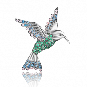 Брошь из белого золота Platina 04-0098-00-404-1120-32 с фианитом 04-0098-00-404-1120-32 фото