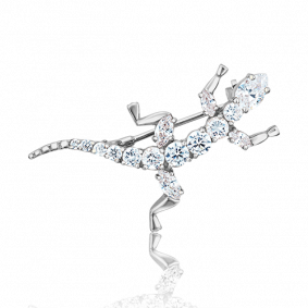 Брошь из белого золота Platina 04-0104-00-401-1120-03 с фианитом 04-0104-00-401-1120-03 фото