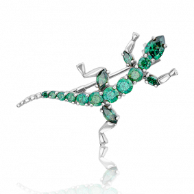 Брошь из белого золота Platina 04-0104-00-504-1120-38 с фианитом 04-0104-00-504-1120-38 фото