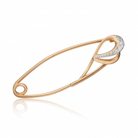 Золотая булавка Platina 04-0107-00-401-1110-03 с фианитом 04-0107-00-401-1110-03 фото