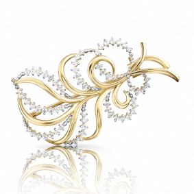 Брошь из лимонного золота Platina 04-0109-00-401-1130-24 с фианитом 04-0109-00-401-1130-24 фото