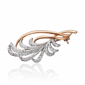 Золотая брошь Platina 04-0111-00-401-1110-24 с фианитом 04-0111-00-401-1110-24 фото