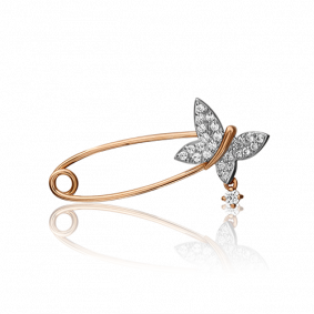 Золотая брошь Platina 04-0115-00-401-1110-23 с фианитом 04-0115-00-401-1110-23 фото