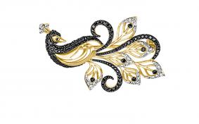 Брошь из лимонного золота Platina 04-0120-00-403-1130-52 с фианитом 04-0120-00-403-1130-52 фото