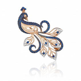 Золотая брошь Platina 04-0120-00-404-1110-52 с фианитом 04-0120-00-404-1110-52 фото