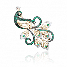 Брошь из лимонного золота Platina 04-0120-02-404-1130-52 с фианитом 04-0120-02-404-1130-52 фото