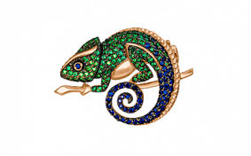 Золотая брошь Platina 04-0121-00-404-1110-52 с фианитом 04-0121-00-404-1110-52 фото