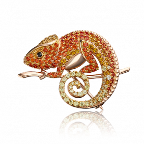 Золотая брошь Platina 04-0121-01-404-1110-52 с фианитом 04-0121-01-404-1110-52 фото