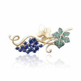 Брошь из лимонного золота Platina 04-0122-00-404-1130-24 с фианитом 04-0122-00-404-1130-24 фото