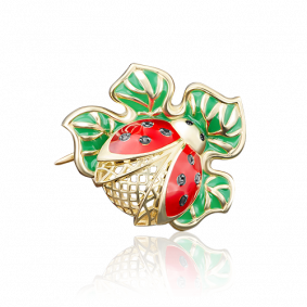 Брошь из лимонного золота Platina 04-0124-01-402-1130-25 с фианитом и эмалью 04-0124-01-402-1130-25 фото