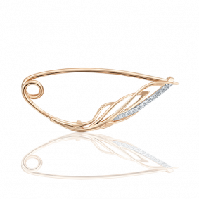 Золотая булавка Platina 04-0126-00-401-1110-03 с фианитом 04-0126-00-401-1110-03 фото