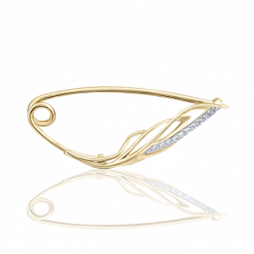 Булавка из лимонного золота Platina 04-0126-00-401-1130-03 с фианитом 04-0126-00-401-1130-03 фото