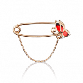 Золотая булавка Platina 04-0127-01-401-1110-25 с фианитом и эмалью 04-0127-01-401-1110-25 фото