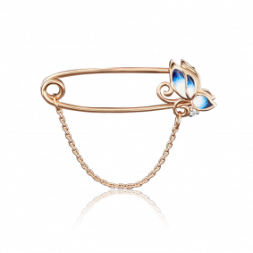 Золотая булавка Platina 04-0127-02-401-1110-25 с фианитом и эмалью 04-0127-02-401-1110-25 фото