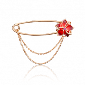 Золотая булавка Platina 04-0128-00-404-1110-25 с фианитом и эмалью 04-0128-00-404-1110-25 фото