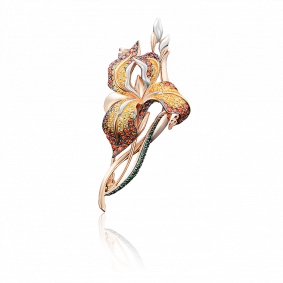 Золотая брошь Platina 04-0129-02-404-1110-53 с фианитом 04-0129-02-404-1110-53 фото