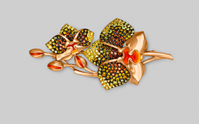 04-0130-00-404-1110-53 Брошь Золото 585° (красное) 04-0130-00-404-1110-53 фото