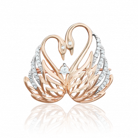 Золотая брошь Platina 04-0131-00-401-1110-32 с фианитом 04-0131-00-401-1110-32 фото