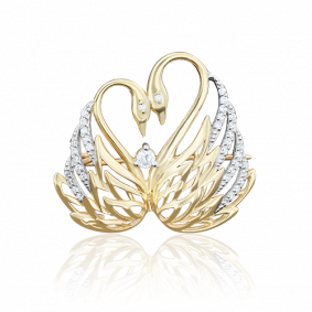 Брошь из лимонного золота Platina 04-0131-00-401-1130-32 с фианитом 04-0131-00-401-1130-32 фото