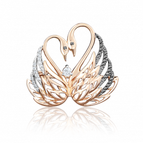 Золотая брошь Platina 04-0131-00-403-1110-32 с фианитом 04-0131-00-403-1110-32 фото