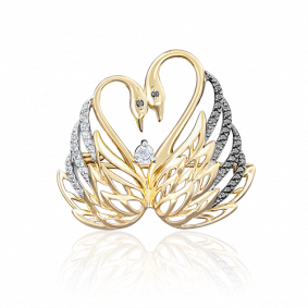 Брошь из лимонного золота Platina 04-0131-00-403-1130-32 с фианитом 04-0131-00-403-1130-32 фото