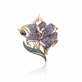 Золотая брошь Platina 04-0133-00-404-1110-53 с фианитом 04-0133-00-404-1110-53 фото