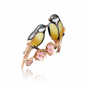 Золотая брошь Platina 04-0156-00-000-1110-48 с эмалью 04-0156-00-000-1110-48 фото