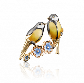 Брошь из лимонного золота Platina 04-0156-00-000-1130-48 с эмалью 04-0156-00-000-1130-48 фото