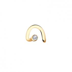 Золотой пирсинг в нос Золотые узоры с фианитом 04-0166 04-0166 фото