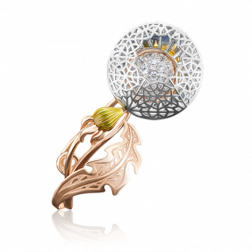 Брошь из комбинированного золота Platina 04-0175-00-401-1111-48 с фианитом и эмалью 04-0175-00-401-1111-48 фото