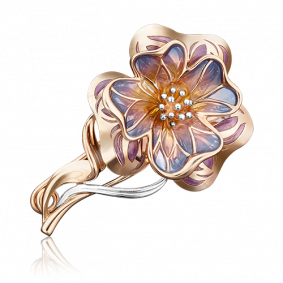 Золотая брошь Platina с витражной эмалью 04-0176-00-000-1110-65 04-0176-00-000-1110-65 фото