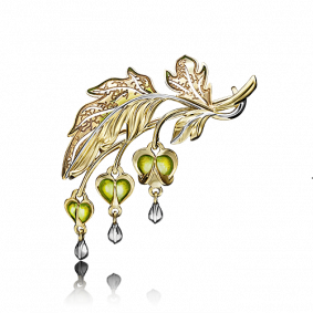 Брошь из лимонного золота Platina 04-0177-00-000-1130-48 с эмалью 04-0177-00-000-1130-48 фото