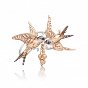 Золотая брошь Platina 04-0178-00-000-1110-48 с эмалью 04-0178-00-000-1110-48 фото