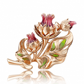 Золотая брошь Platina с витражной эмалью 04-0191-00-000-1110-65 04-0191-00-000-1110-65 фото