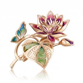 Золотая брошь Platina с витражной эмалью 04-0194-00-000-1110-48 04-0194-00-000-1110-48 фото
