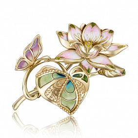 Золотая брошь Platina с витражной эмалью 04-0194-00-000-1130-48 04-0194-00-000-1130-48 фото