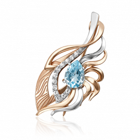 Золотая брошь Platina 04-0201-00-201-1110-57 с топазом 04-0201-00-201-1110-57 фото