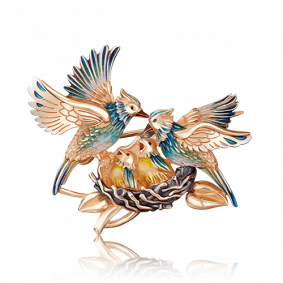 Золотая брошь Platina 04-0210-00-000-1110-59 с эмалью 04-0210-00-000-1110-59 фото