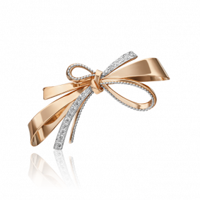 Брошь из комбинированного золота Platina 04-0221-00-401-1111-48 с фианитом 04-0221-00-401-1111-48 фото