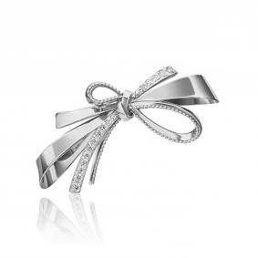 Брошь из белого золота Platina 04-0221-00-401-1120-48 с фианитом 04-0221-00-401-1120-48 фото