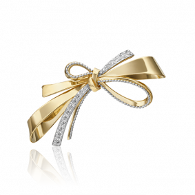 Брошь из комбинированного золота Platina 04-0221-00-401-1121-48 с фианитом 04-0221-00-401-1121-48 фото