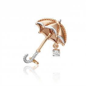 Золотая брошь Platina 04-0223-00-401-1110-48 с фианитом 04-0223-00-401-1110-48 фото