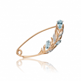 Золотая брошь Platina 04-0228-00-201-1110-57 с топазом 04-0228-00-201-1110-57 фото