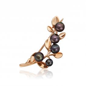 Золотая брошь Platina 04-0236-00-301-1110-31 с жемчугом 04-0236-00-301-1110-31 фото