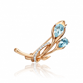 Золотая брошь Platina 04-0239-00-201-1110-57 с топазом 04-0239-00-201-1110-57 фото