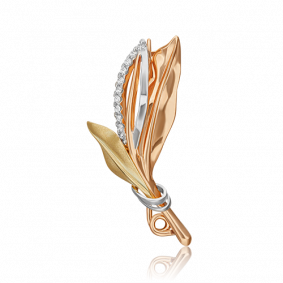 Золотая брошь Platina 04-0248-00-401-1140-03 с фианитом 04-0248-00-401-1140-03 фото
